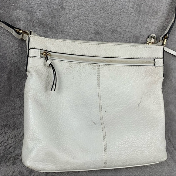 Lodis Payton North South Leather Crossbody Bag in White‎ Square Adjustable Strap - Picture 13 of 13